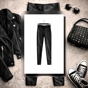 SPANX Faux Leather Leggings Red Tag High Waist Size Small